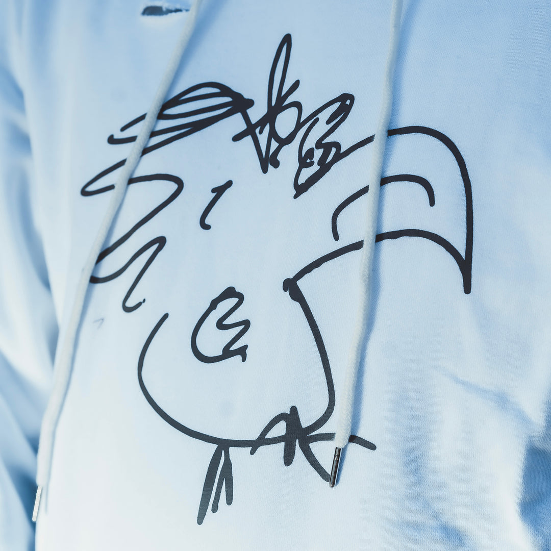 White Label Distressed White Hoodie